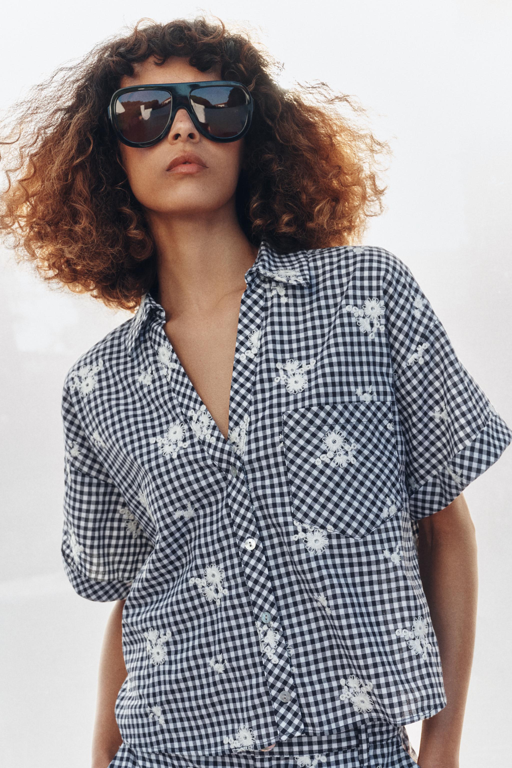 CHEMISE À CARREAUX BRODÉS